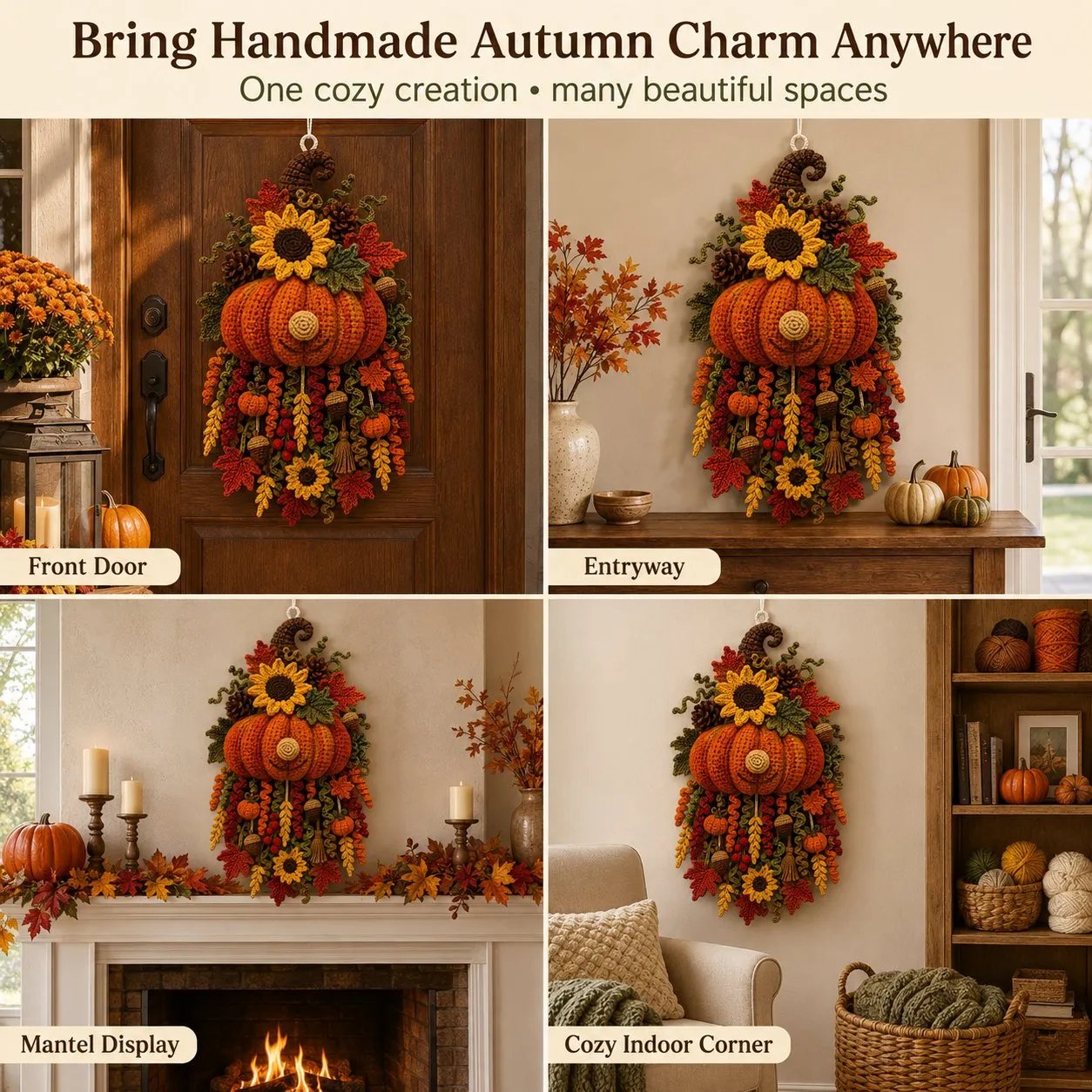 Seasonal Crochet Door Hanger Home Display