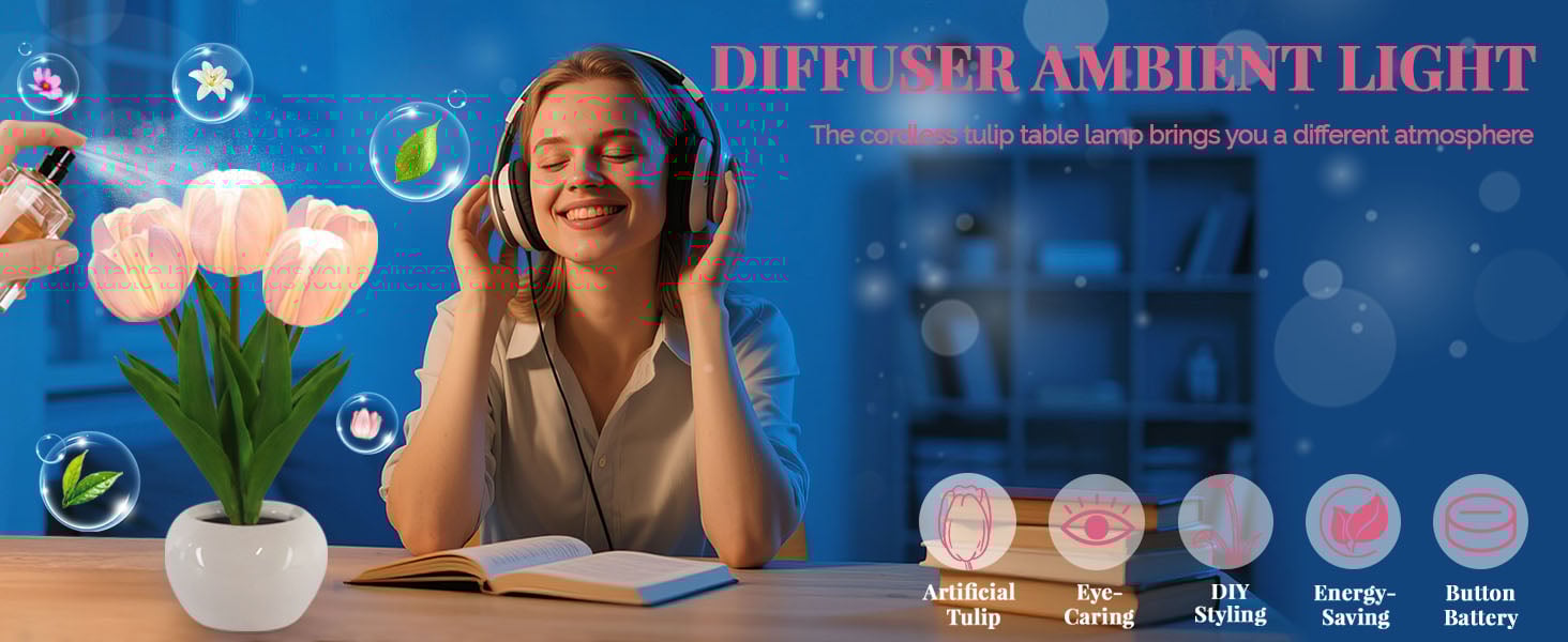 night light led table light forever tulip tulip light bedside night light eclectic lamp vase lamp