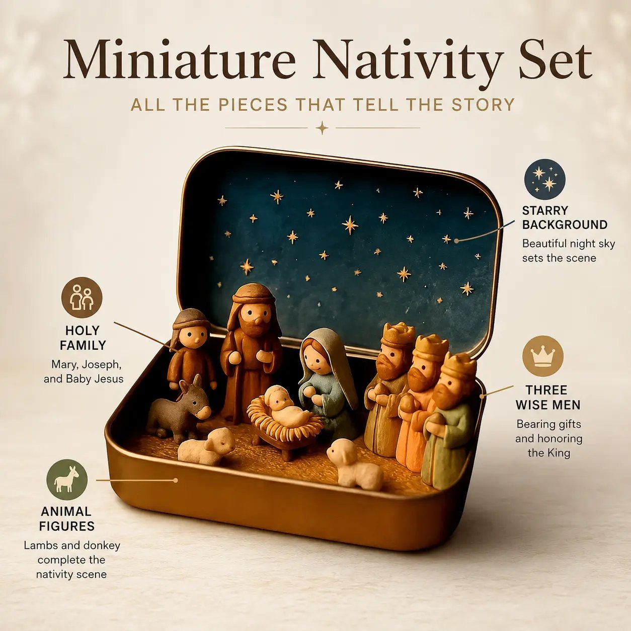 Miniature Nativity figures