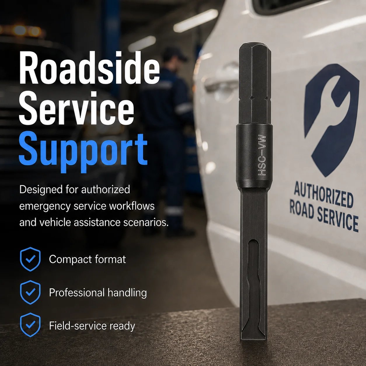 Roadside service support professional vehicle service tool