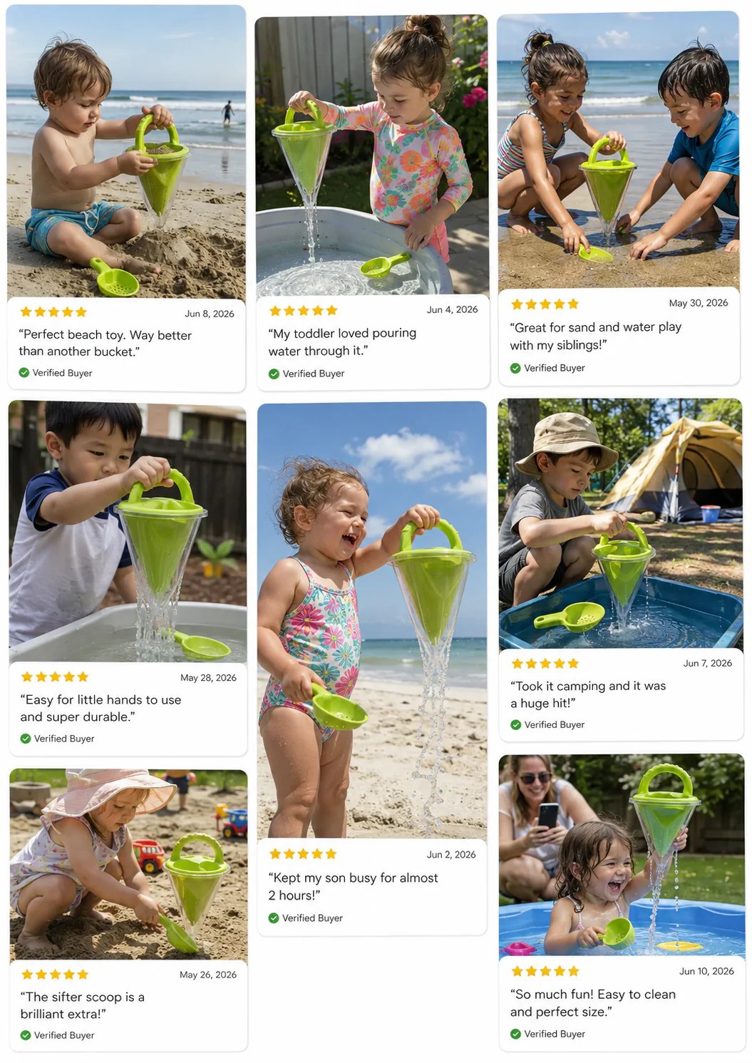 Verified buyer reviews kids beach funnel toy