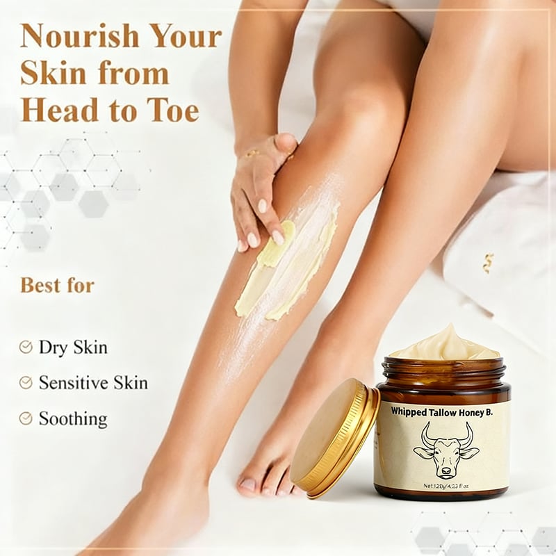 Whipped Grass-Fed Beef Tallow Honey Balm