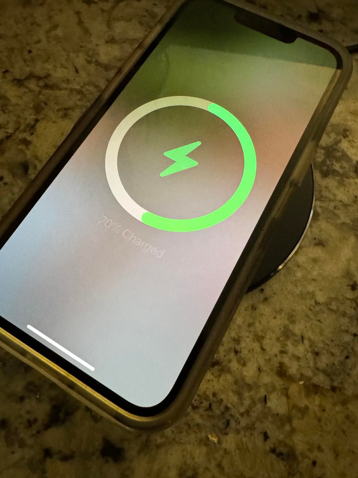 Otterbox pop socket case charges on this without removing pop socket