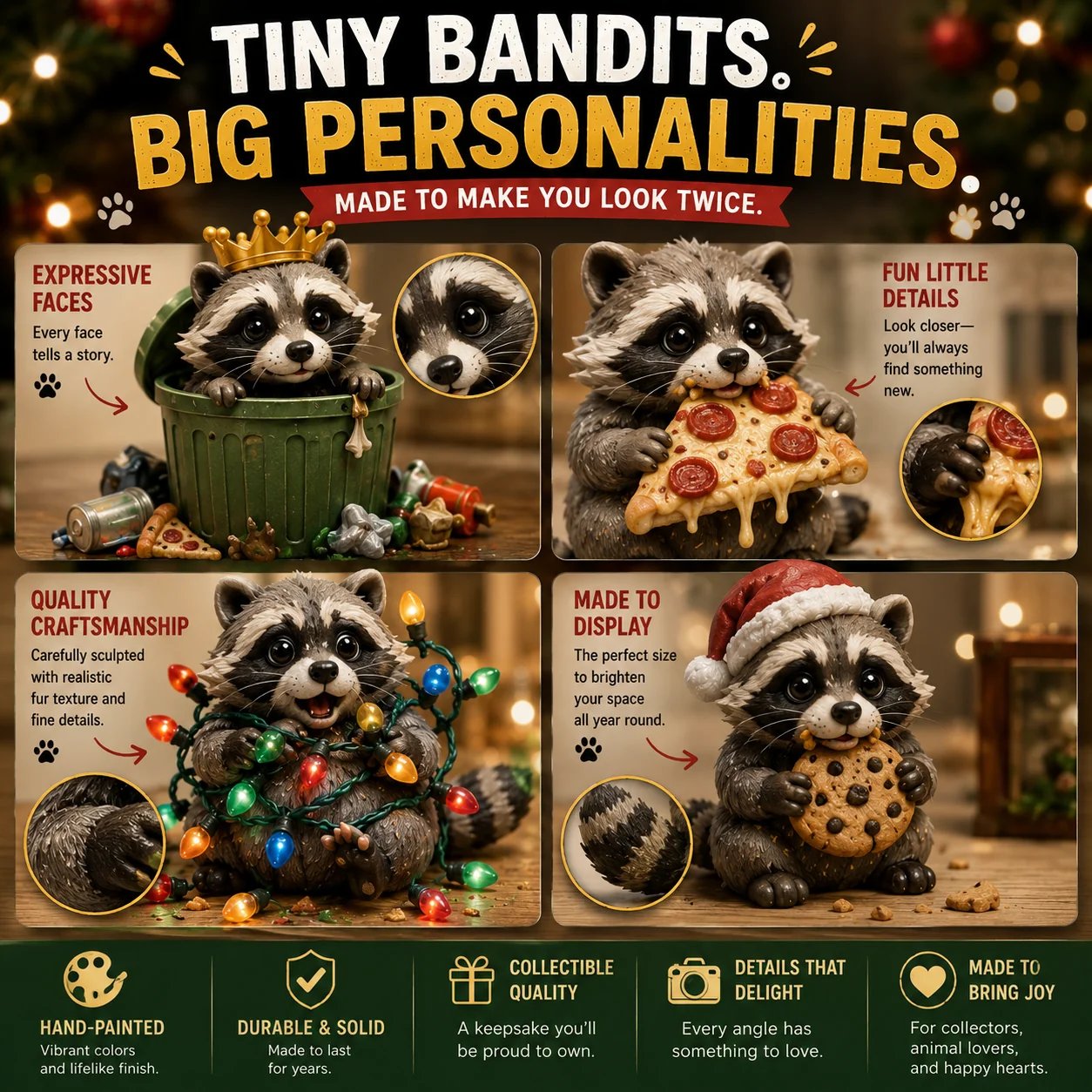 Backyard Bandits raccoon collectible character lineup