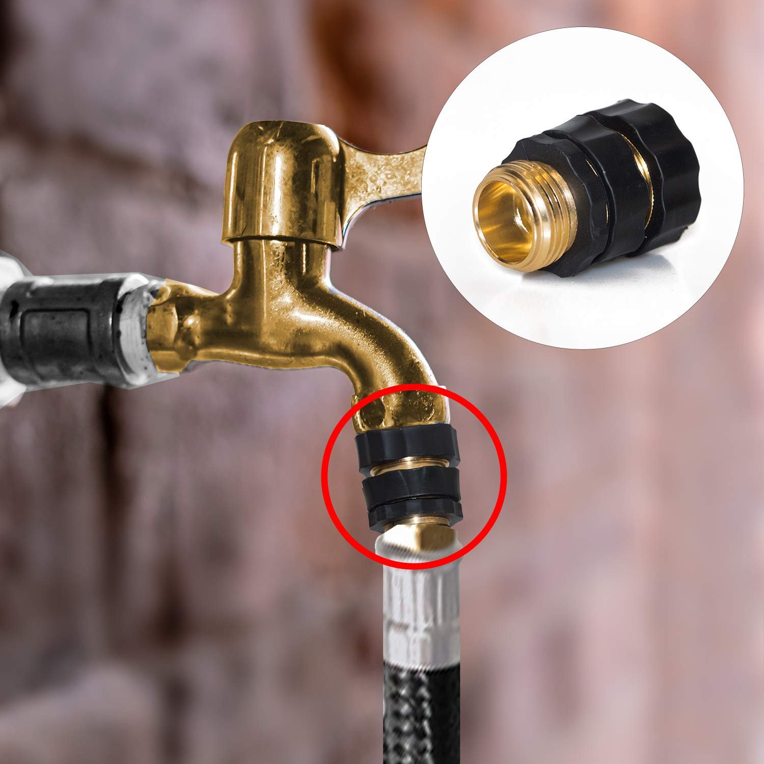 Hourleey Garden Hose Quick Connector, 3/4 Inch Male and Female Garden Hose Fitting Quick Connector