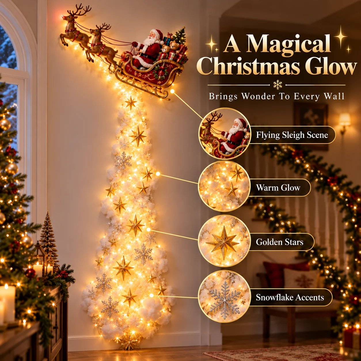 Christmas Magic Trail Snowman Wall Light