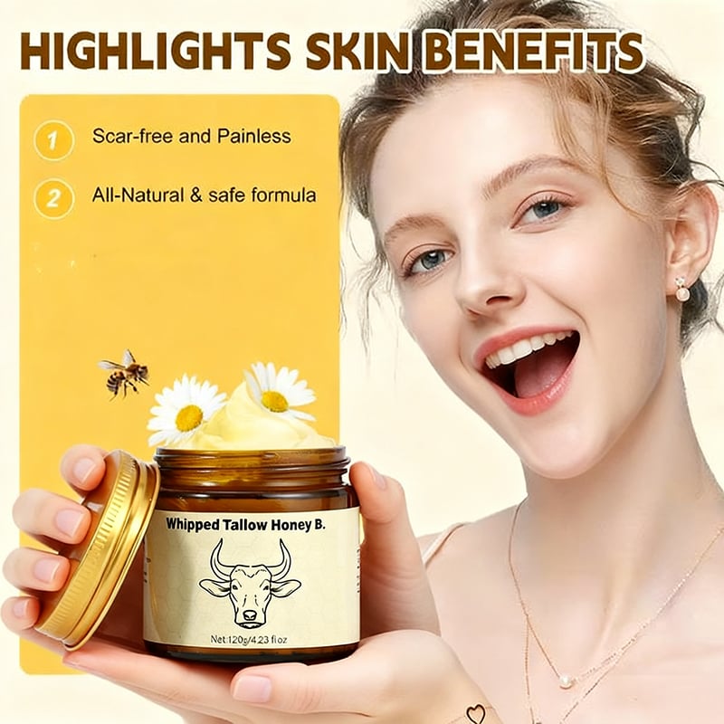 Whipped Grass-Fed Beef Tallow Honey Balm