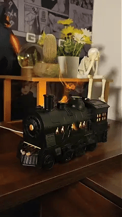Steam train aroma diffuser misting animation loop