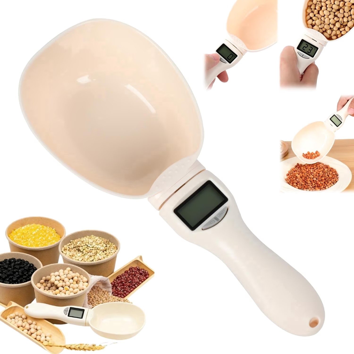Digital spoon scale LCD display