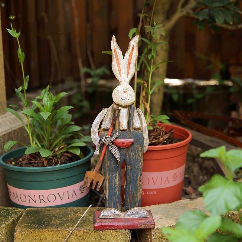 Rogger Rabbit Decor Rustic Vintage Style Rabbit Decoration - Esrimate