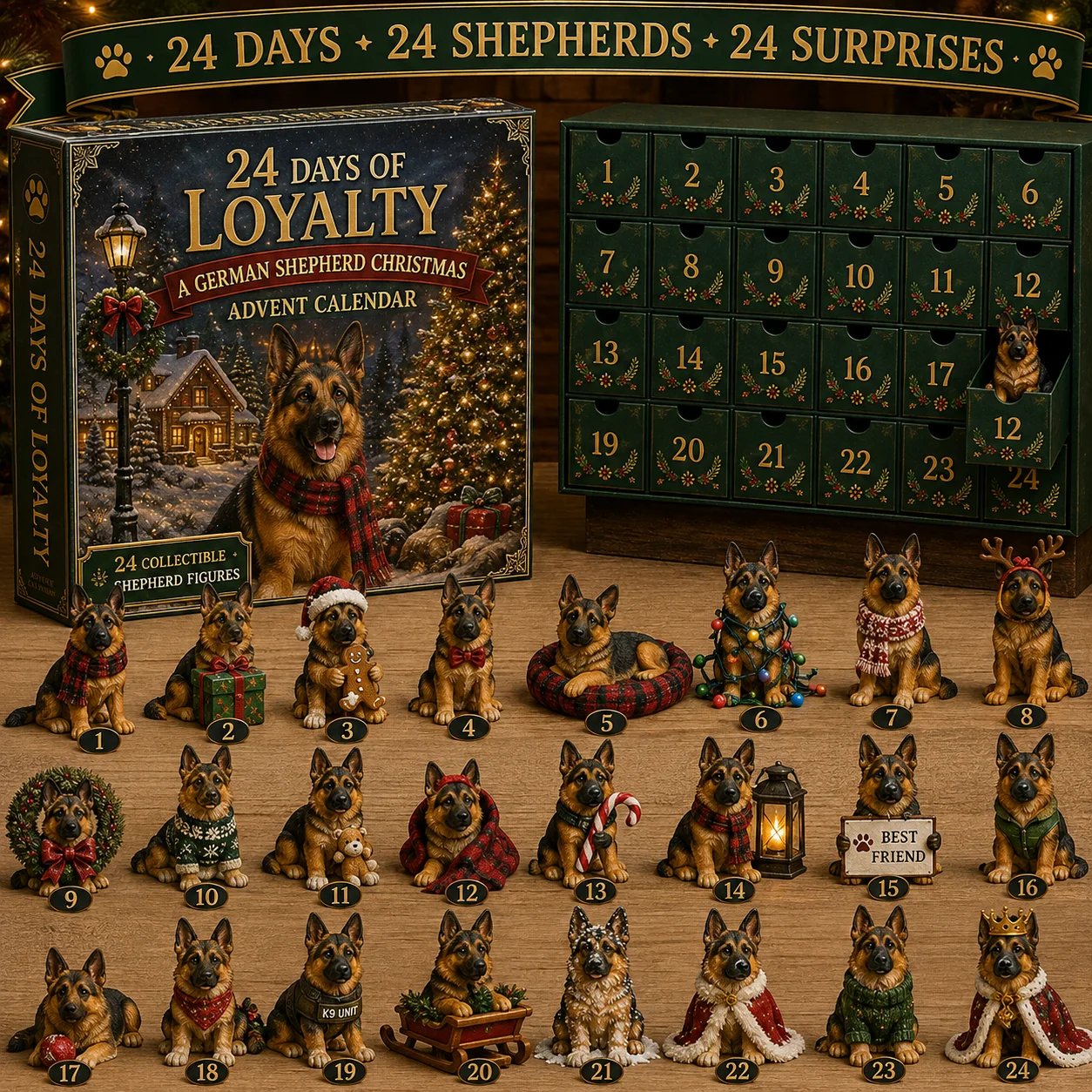 German Shepherd Christmas Advent Calendar