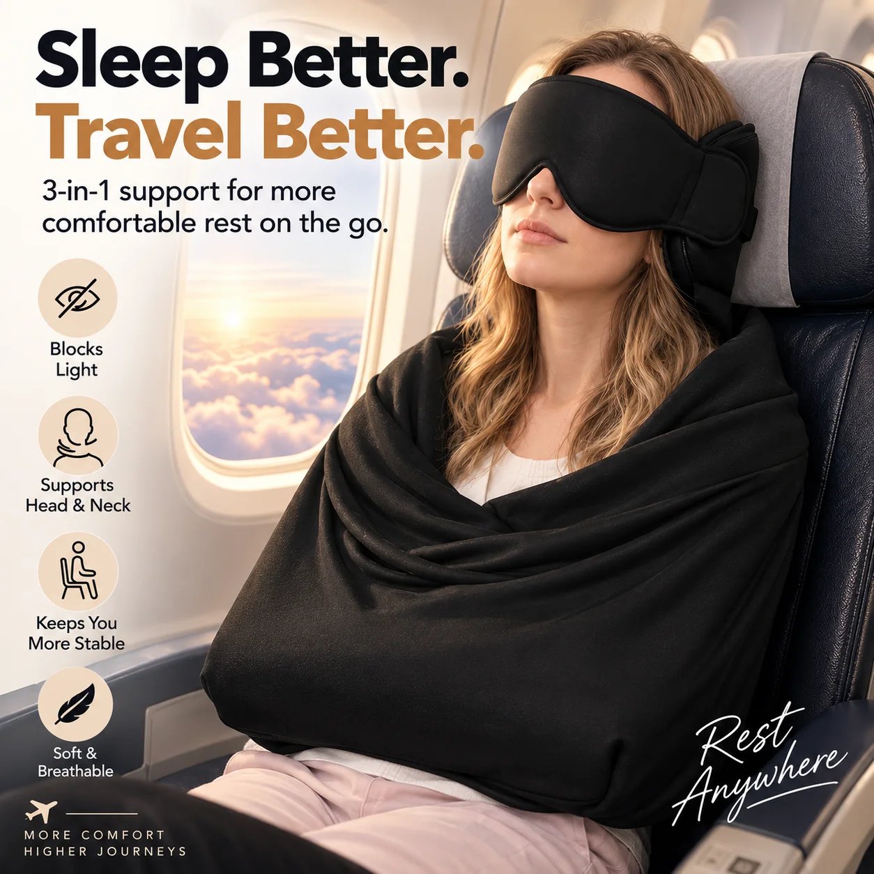 3-in-1 travel sleep support eye mask 3-in-1 travel sleep support eye mask