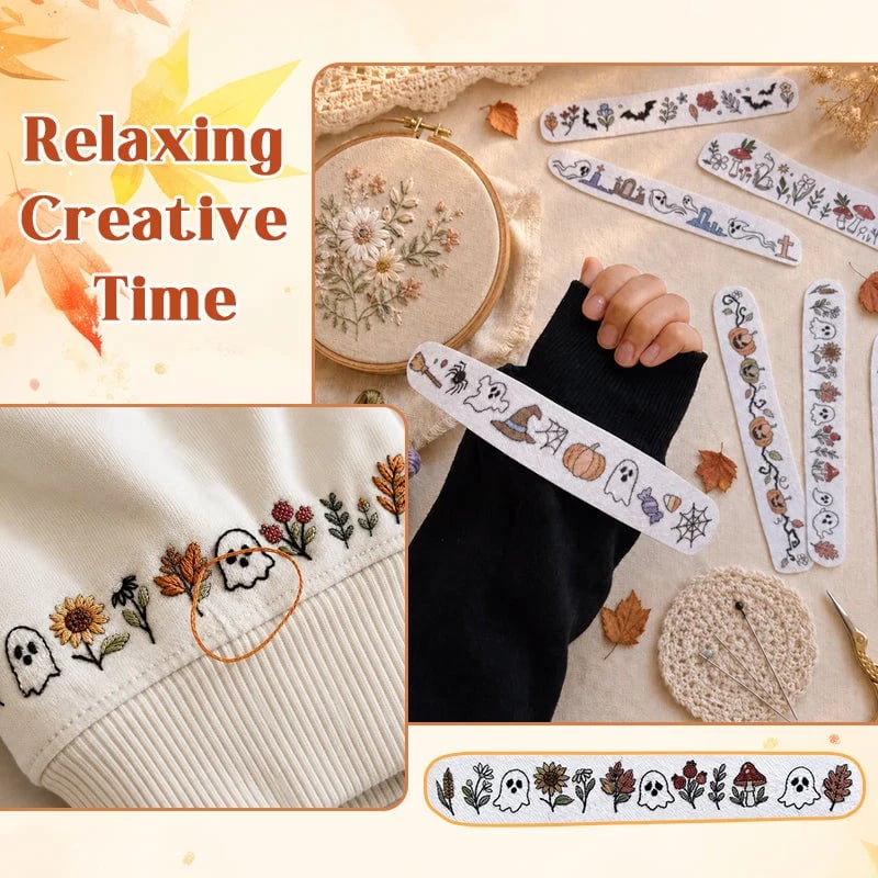 Customized clothing with Halloween embroidery details