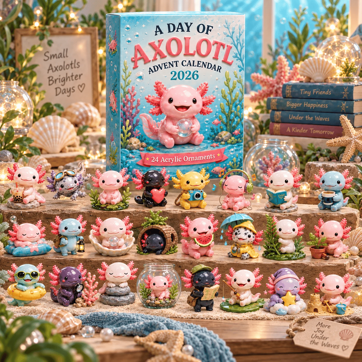 Axolotl advent calendar as a special personalized Christmas gift