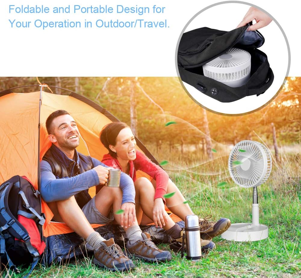 9H Rechargeable Battery Portable Oscillating Standing Fan