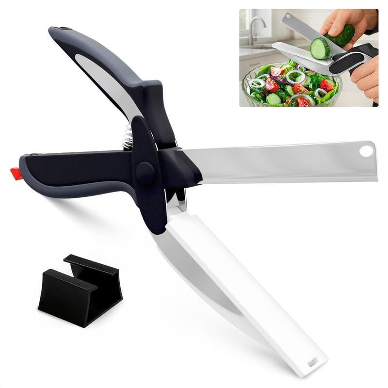 🥣Kitchen Essentials🍽️2 in 1 Kitchen Scissors,Stainless Steel Blade & Plastic Cutting Board Scissors