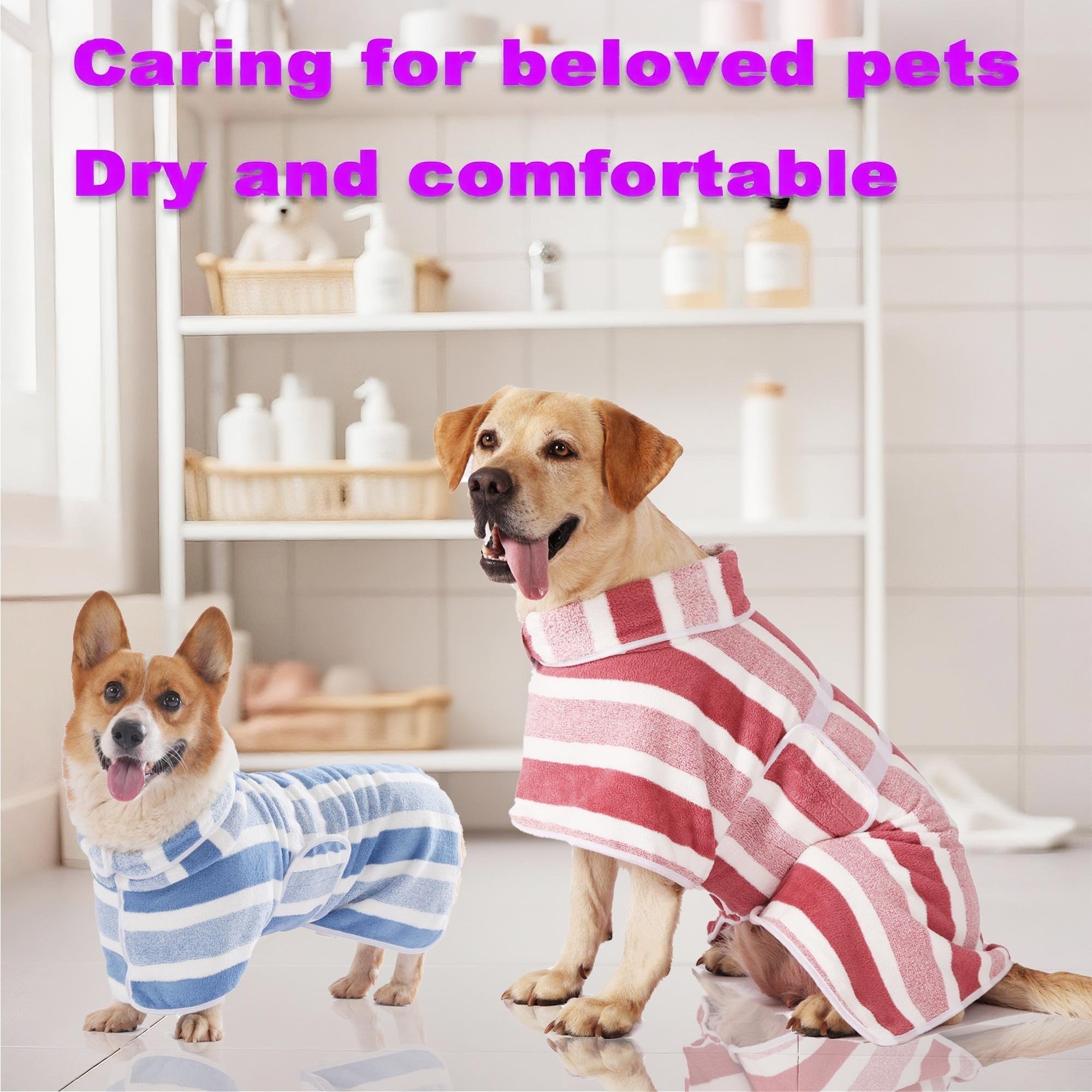soft cozy polyester dog drying robe