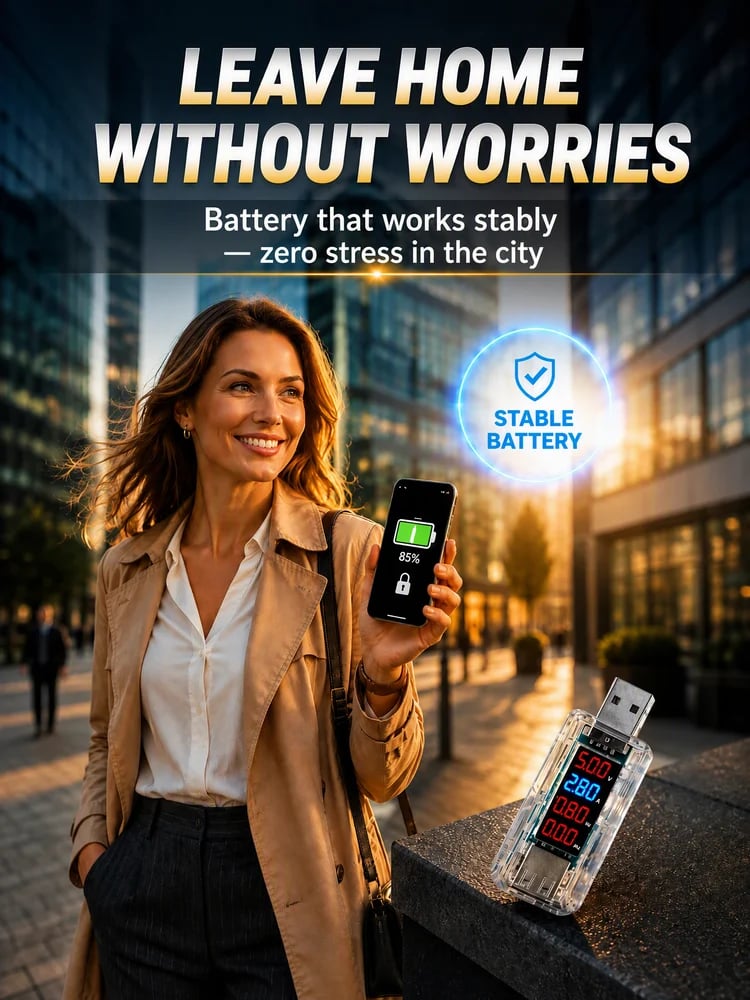 Portable battery monitoring device for use away from home
