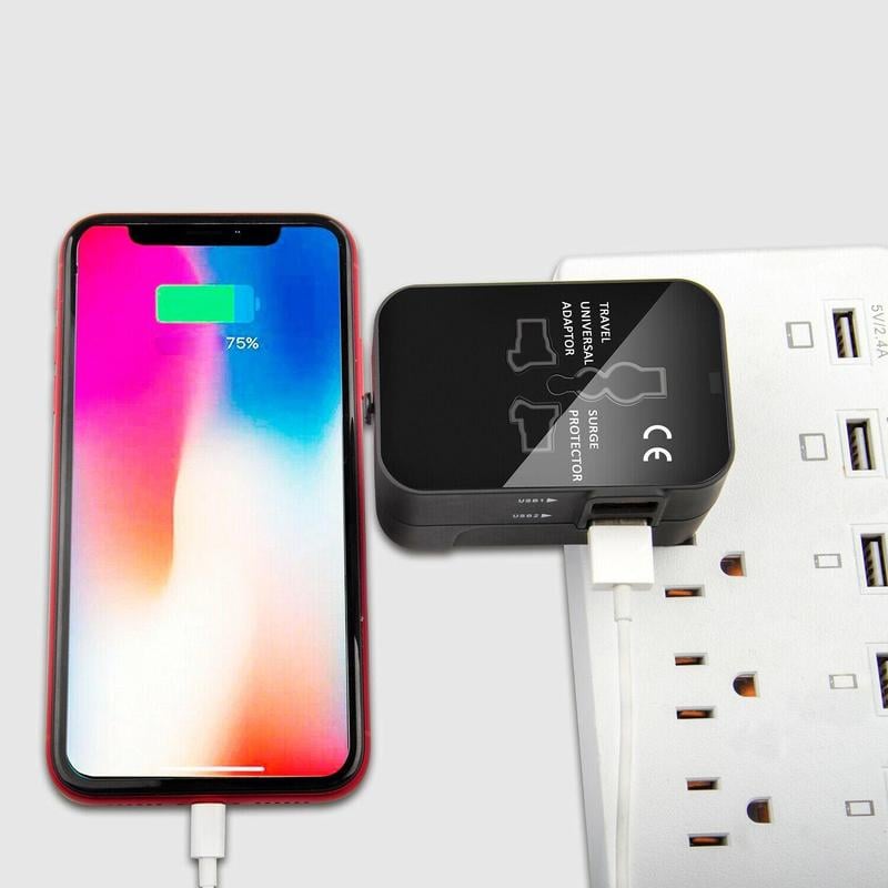Product Introduction of Universal Travel Plug Adapter, 2 USB Ports World Travel AC Power Adapter, Non-Fusion AC Power Adapter, Tech Gadgets 10