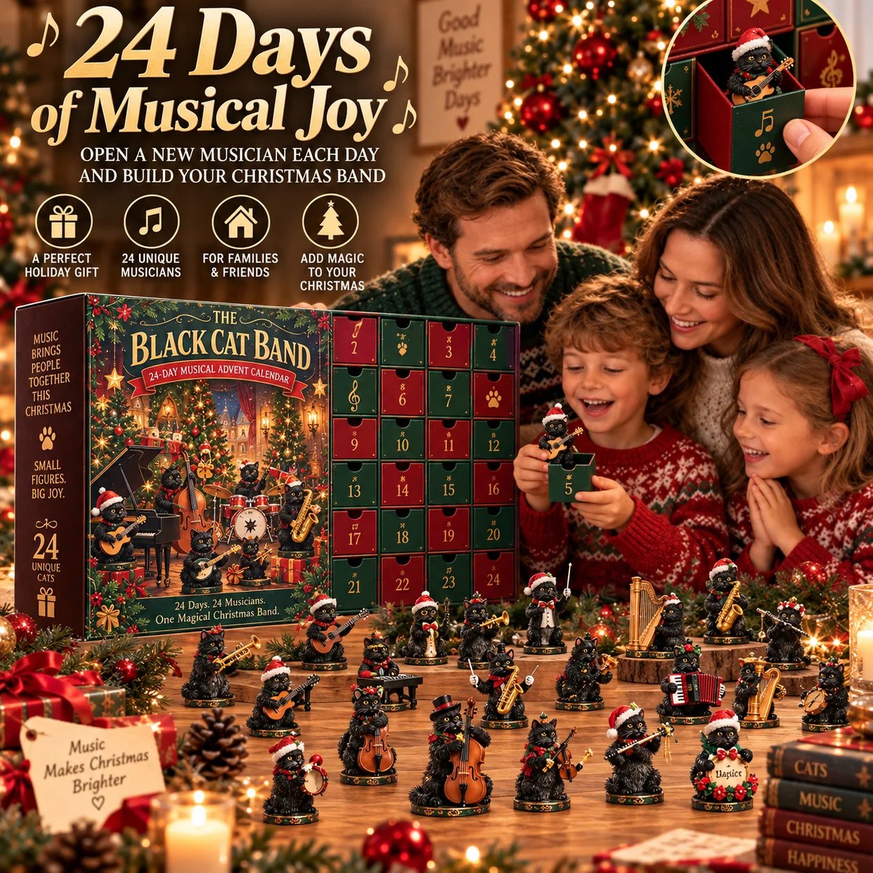 Black cat Advent calendar daily reveal