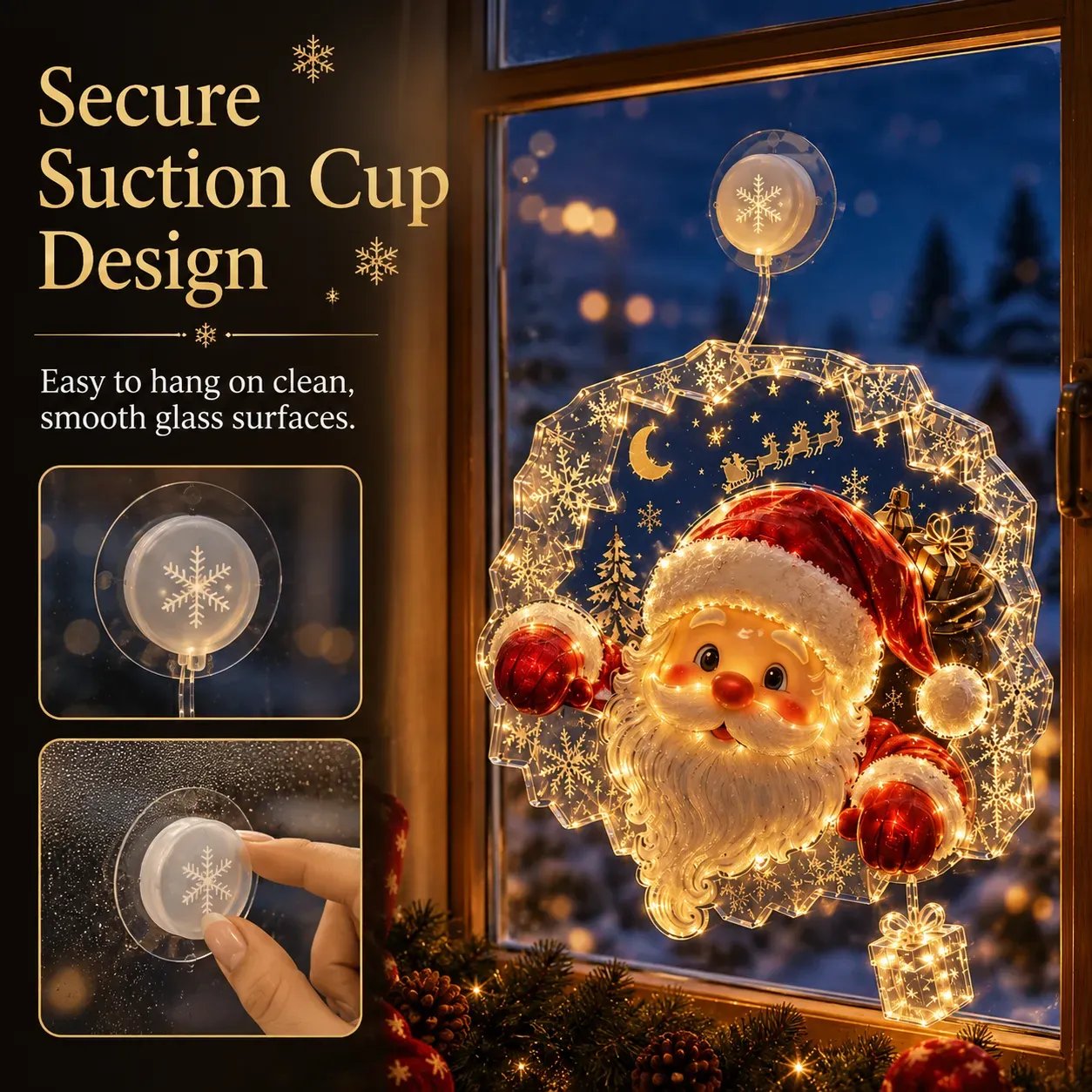 Close-up of the secure suction cup attachment