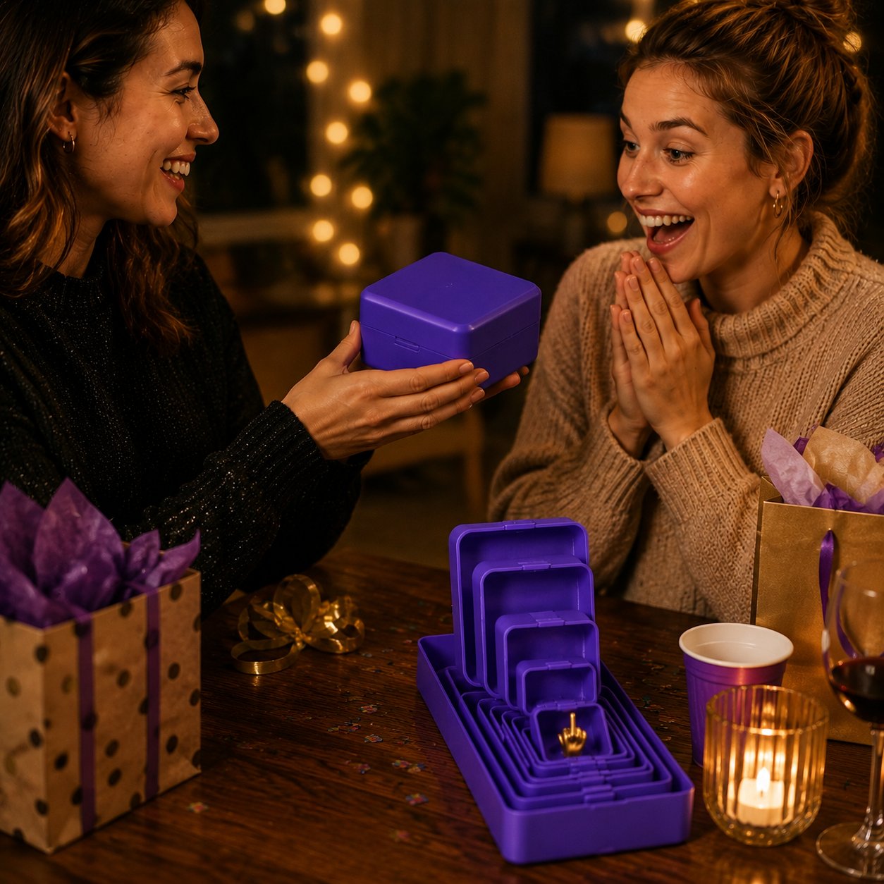 Funny surprise nesting gift box for birthdays Christmas and parties