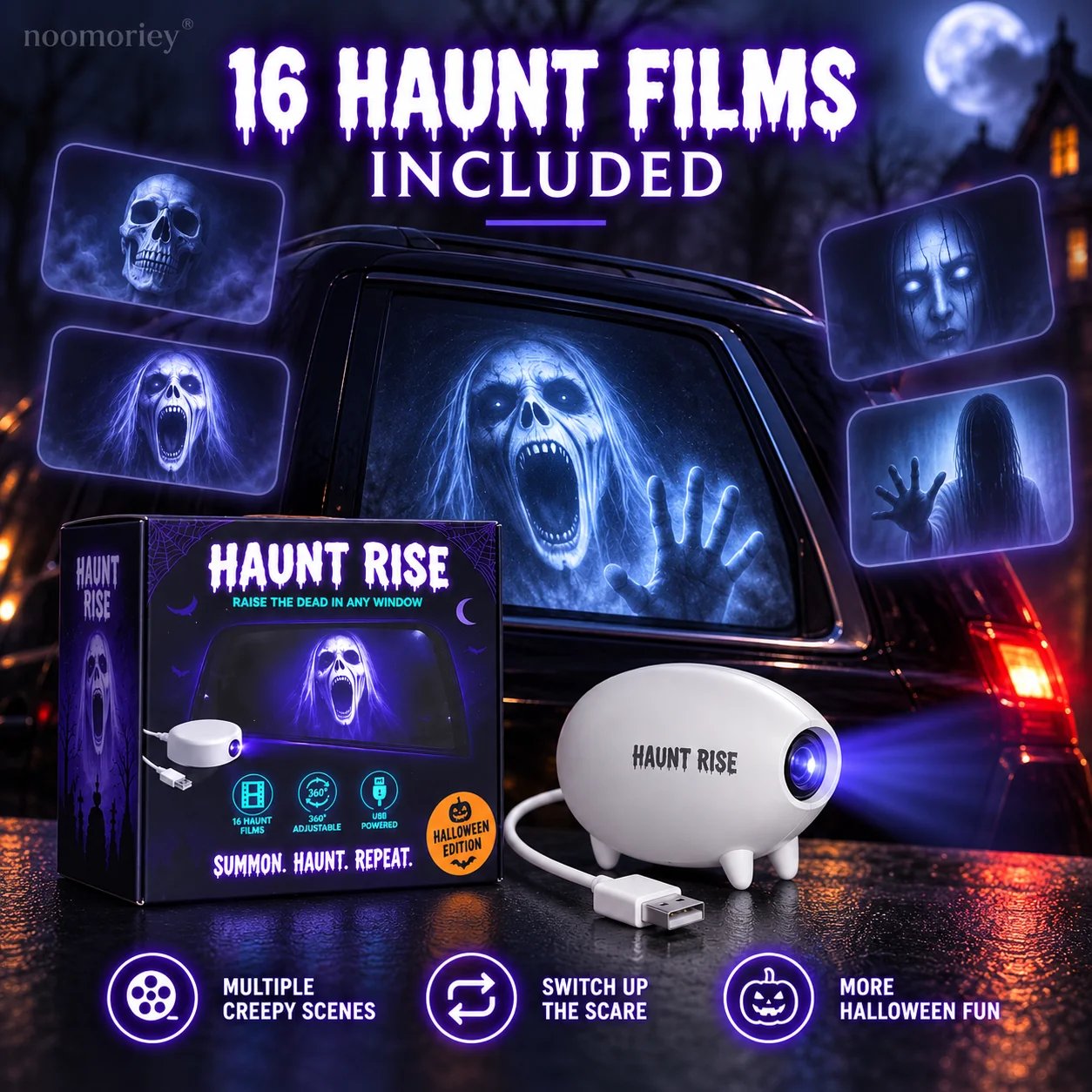 Compact Halloween projector
